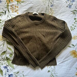Babaton wool blend cropped shirt